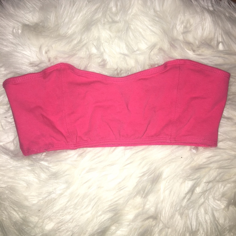 Pink strapless bra
